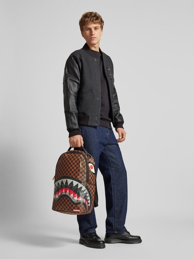 Sprayground Rugzak met motiefprint, model 'SHARK IN PARIS' Middenbruin - 1