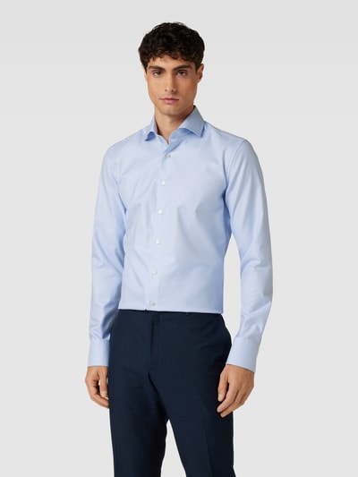 Eterna Koszula biznesowa o kroju slim fit ze wzorem na całej powierzchni Bleu 4