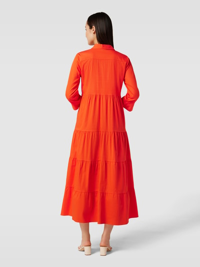 Milano Italy Hemdblusenkleid im Stufen-Look Orange 5