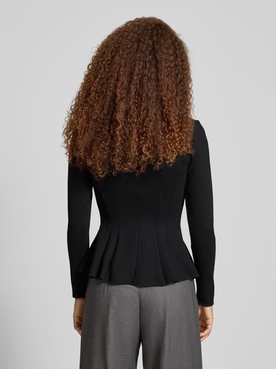 Only Shaped fit shirt met lange mouwen van viscosemix, model 'KENYA' Zwart - 5