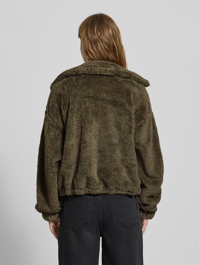 ONLY Loose Fit Fleecejacke mit Stehkragen Modell 'ANNA CONTACT' Oliv 5