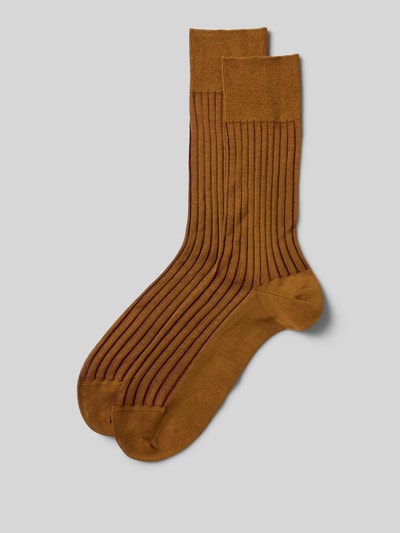 Falke Sokken met labelprint, model 'SHADOW' Mosterdgeel - 1