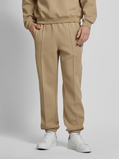 Lacoste Sweatpants mit Ziernähten aus Baumwoll-Mix Beige 4