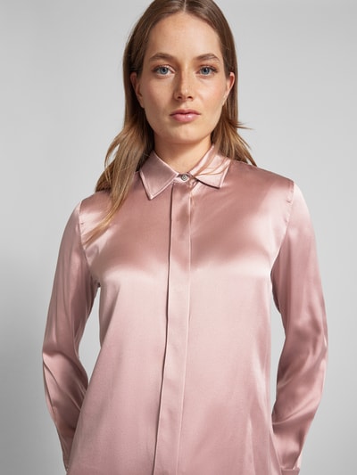 Max Mara Studio Regular Fit Seidenbluse mit Hemdblusenkragen Modell 'BADEN' Altrosa 3