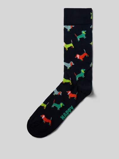 Happy Socks skarpety z nadrukiem z logo Granatowy 1