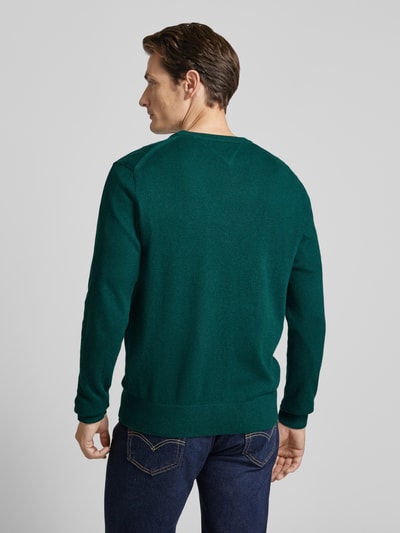 CK Calvin Klein Gebreide pullover met logostitching, model 'PIMA' Flessengroen - 5