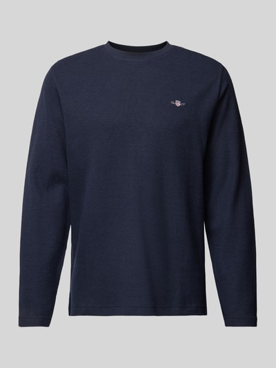 Gant Sweatshirt met labelstitching Marineblauw - 2