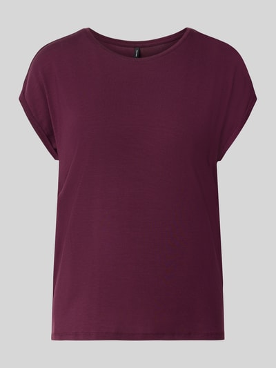 VERO MODA Regular Fit T-Shirt aus Lyocell-Mix Modell 'AVA' Dunkelrot 1
