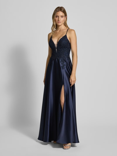 LUXUAR FASHION Abendkleid mit Herz-Ausschnitt Dunkelblau 1