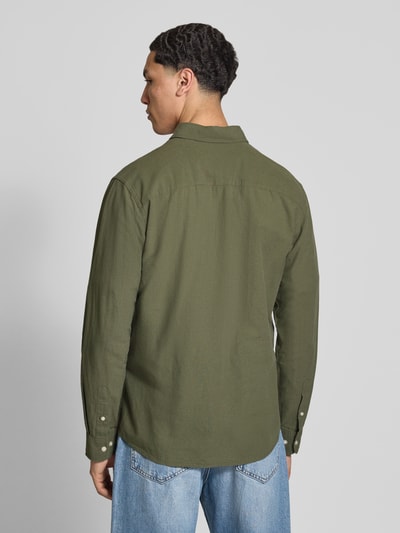 JACK & JONES Koszula casual z kołnierzykiem kent, krój regular fit, model 'BREEZE' Oliwkowy 5