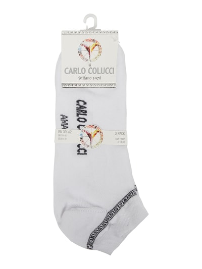 CARLO COLUCCI Sneakersocken mit Stretch-Anteil im 3er-Pack Modell 'Amalfi' Weiss 2