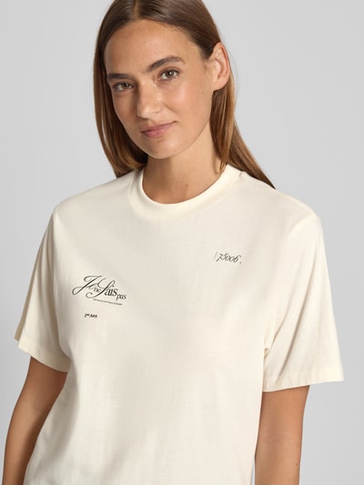 HUGO Regular fit T-shirt van puur katoen Offwhite - 3