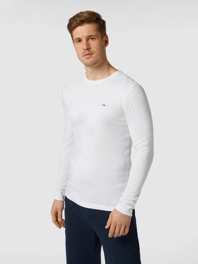 Tommy Jeans Slim Fit Longsleeve mit Rippenstruktur Weiss 4