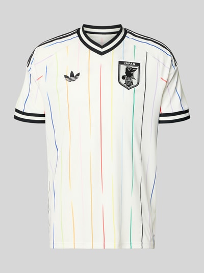 Produktfoto, Japan Auswärtstrikot 2026 von adidas Sportswear, Mehrfarbig, Regular-Fit, Applikation, Kontraststreifen, Logo-Stitching, V-Ausschnitt, Ärmelform: Kurzarm, CLIMACOOL Technologie