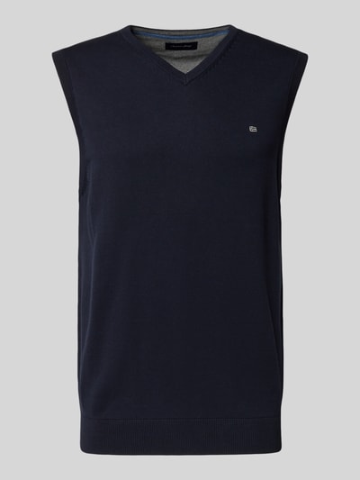 Christian Berg Men Spencer met labelstitching Marineblauw - 2