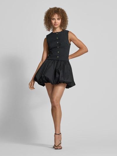 Amy Lynn Cocktailjurk met knoopsluiting, model 'Bea' Zwart - 1