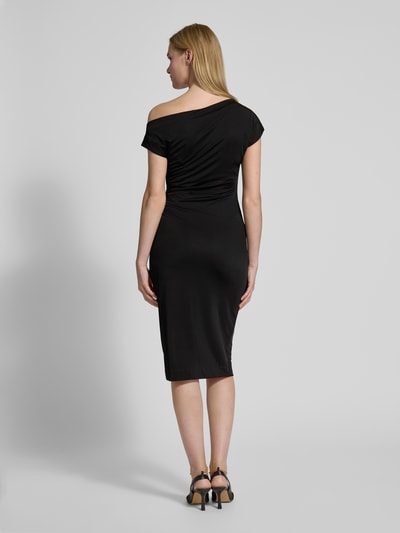 BOSS Midi-jurk in one shoulder-design, model 'Etrimi' Zwart - 5
