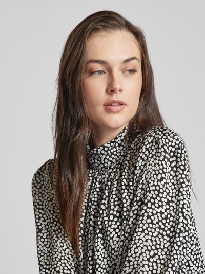 Gestuz Blouse met all-over print, model 'Prikka' Zwart - 3