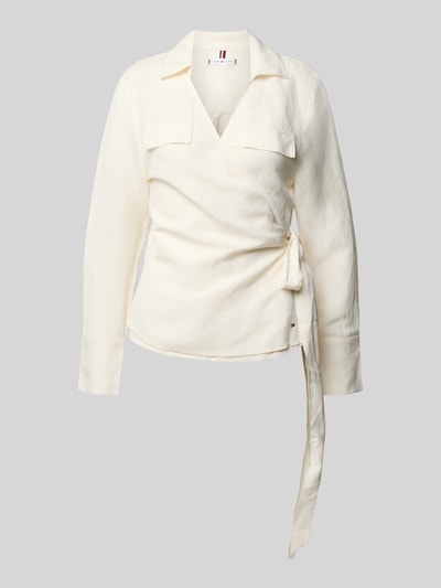 Tommy Hilfiger Relaxed fit blouse van een mix van linnen en viscose Ecru - 2