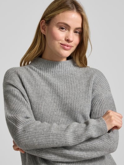 Jake*s Casual Regular fit kasjmier pullover in gebreide look Zilver gemêleerd - 3