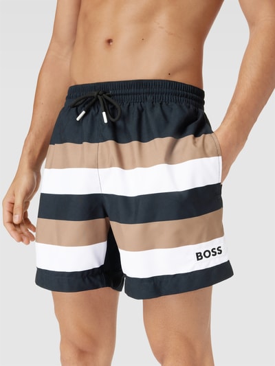 BOSS Badehose mit Streifenmuster Modell 'PALU' Beige 3