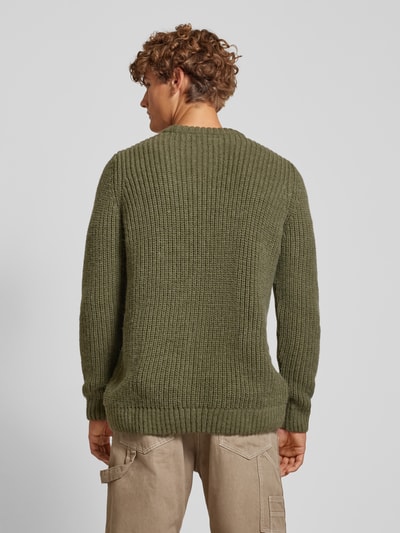 Superdry Strickpullover mit Zopfmuster Modell 'Jacob' Oliv 5