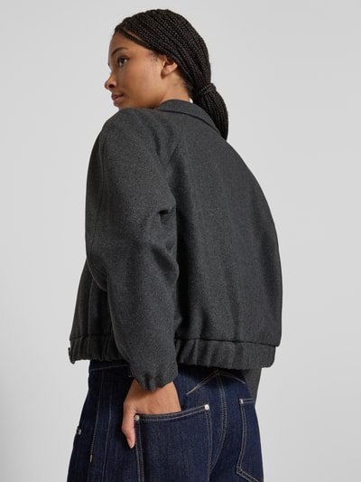 Only Bluzon krótki z raglanowymi rękawami model ‘NANCY LIFE’ Antracytowy melanż 3