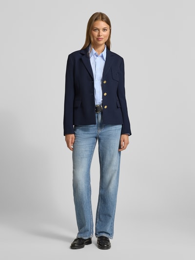 Tommy Hilfiger Żakiet o kroju shaped fit z dodatkiem wiskozy model ‘PUNTO’ Granatowy 1