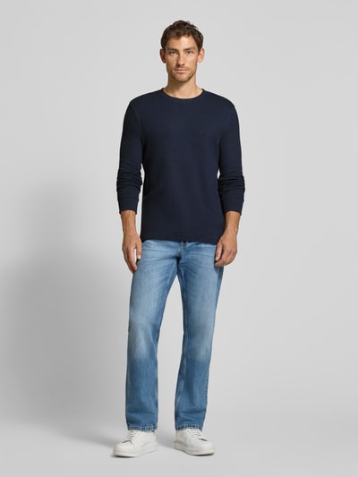 MCNEAL Longsleeve mit Ripp-Struktur Dunkelblau 1