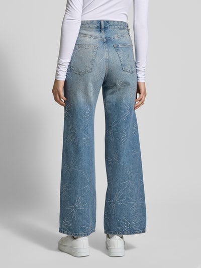 Only Loose Fit Jeans aus reiner Baumwolle mit Strasssteinbesatz Modell 'HOPE' Jeansblau 5