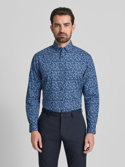 Christian Berg Men Vrijetijdsoverhemd met knoopsluiting Marineblauw - 4