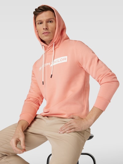 Tom Tailor Hoodie met labelprint Oudroze - 3