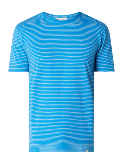 Casual Friday T-shirt met streepmotief, model 'Theodore' Koningsblauw - 2