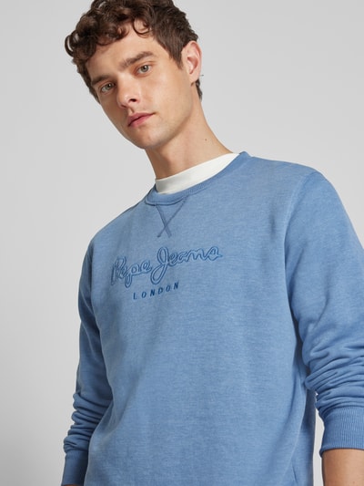 Pepe Jeans Sweatshirt mit Label-Stitching Modell 'Nouvel' Blau 3