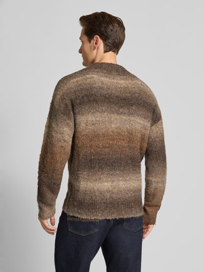 JAKE*S STUDIO MEN Regular fit pullover in gebreide look Donkerbruin - 5