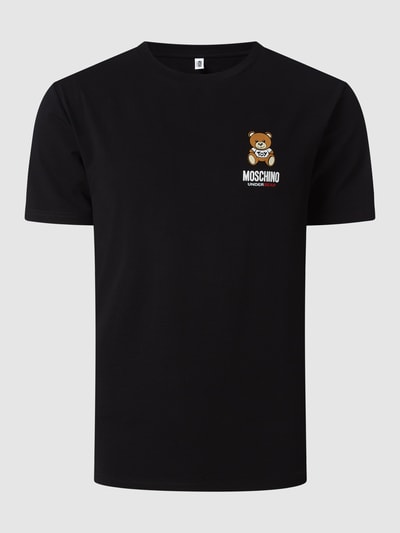 Moschino Swim + Underwear T-Shirt mit Logo Modell 'Underbear' Black 2