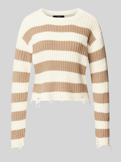 Vero Moda Pullover met lange mouwen en ronde hals, model 'MERCER' Taupe - 2