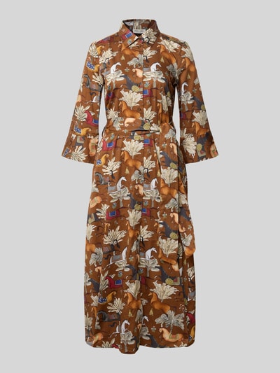 Christian Berg Woman Hemdblusenkleid mit Bindegürtel Cognac 2