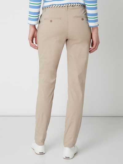 Tom Tailor Chino met gevlochten riem Taupe - 5