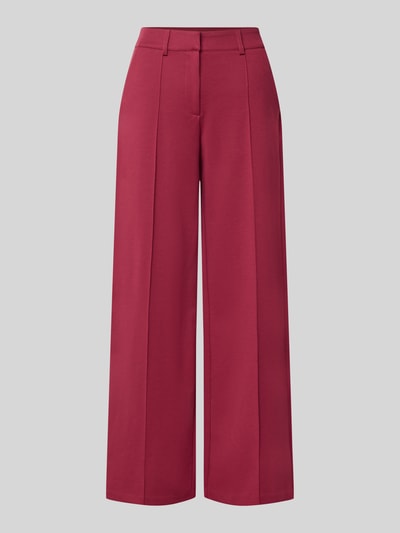 Produktfoto, Wide Fit Hose mit Viskose-Anteil Modell 'Kate' von ICHI in Rot mit Ziernähten und Gesäßtaschen, glatte Textur
