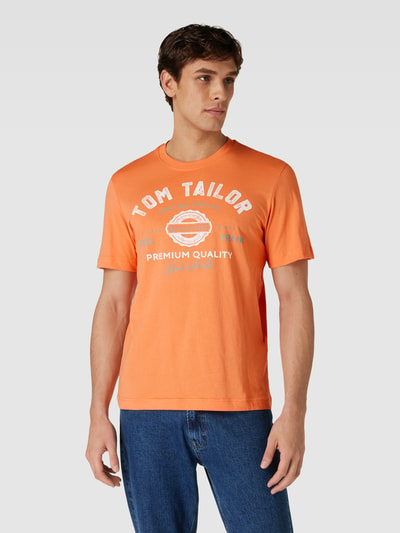 Tom Tailor T-shirt z nadrukiem z logo Pomarańczowy 4