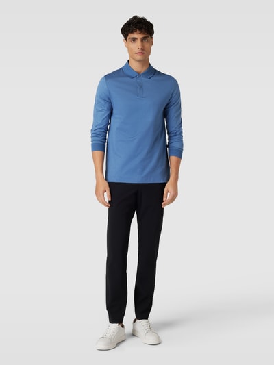 BOSS Poloshirt met lange mouwen, model 'Pleins' Bleu - 1