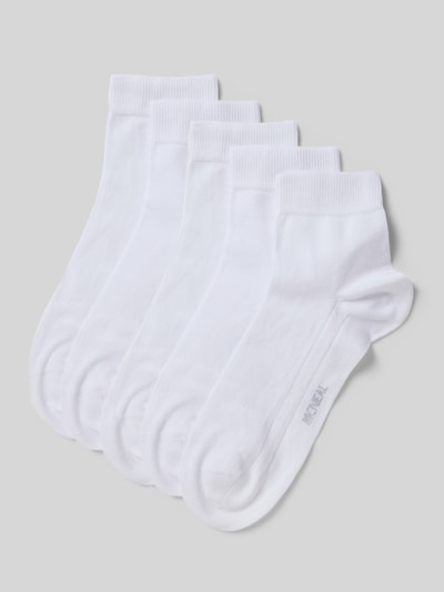 Produktfoto, Socken mit Label-Detail im 5er-Pack von MCNEAL, biały kolor, bawełniany miks ze stretchu, gładki design, prążkowane ściągacze