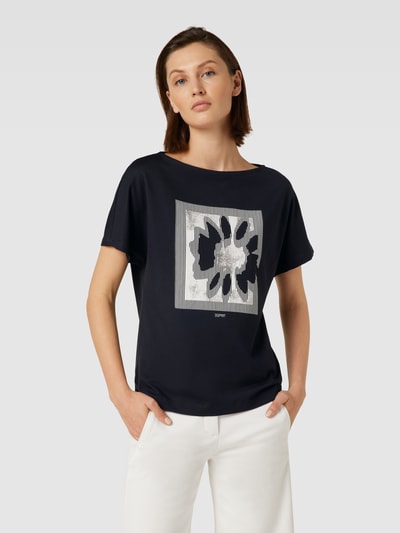 Esprit T-Shirt mit Motiv- und Label-Print Black 4