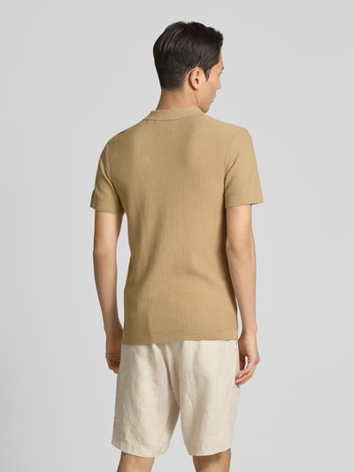 Blend Regular Fit Poloshirt mit gerippten Abschlüssen Modell 'AIDEN' Beige 5