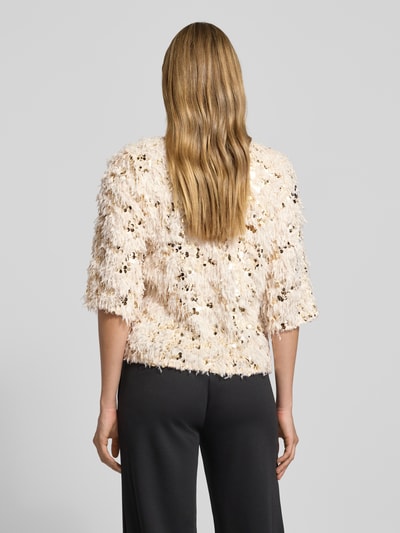 FREE/QUENT T-shirt met veren en pailletten, model 'NOLLA' Offwhite - 5