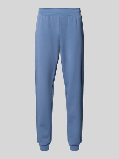 Produktfoto, Sweatpants mit elastischem Bund von EA7 Emporio Armani im Regular Fit aus Baumwoll-Mix, blaue Farbe, glatte Textur.