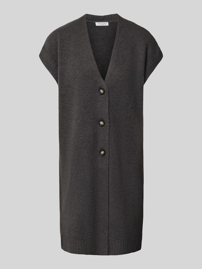 Christian Berg Woman Regular Fit Strickweste mit Woll-Anteil und V-Ausschnitt Dunkelgrau 2