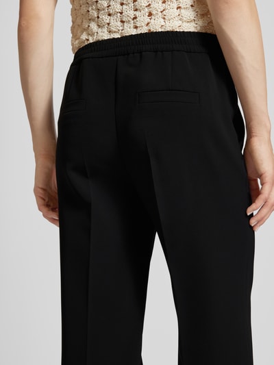 Marc Cain Straight leg stoffen broek met labelapplicatie Zwart - 3