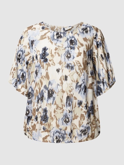 KAFFE Curve PLUS SIZE blouse met all-over motief, model 'Riona Ami' Bleu - 2